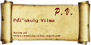 Páskuly Vilma névjegykártya
